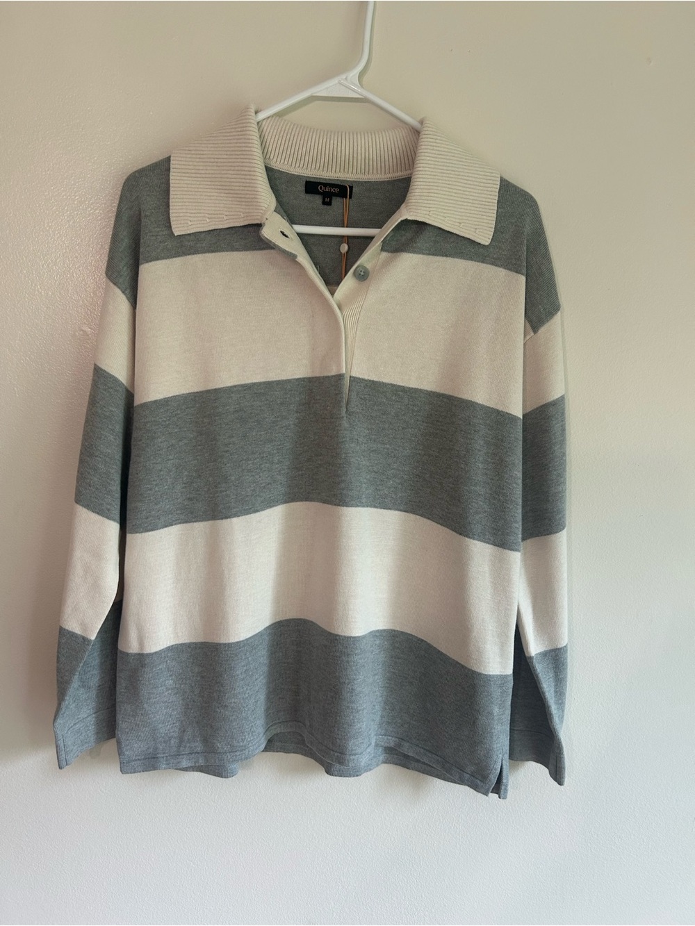 NWT Quince Cotton Cashmere Rugby Polo Sweater –